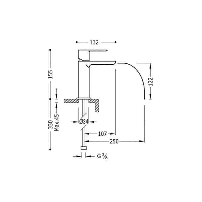 GRIFO LAVABO LOFT TRES MANETA CAÑO CASCADA LIBRE | Ofertas