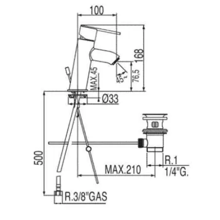 Comprar online GRIFO LAVABO LEX TRES MANETA  | Precios Ofertas