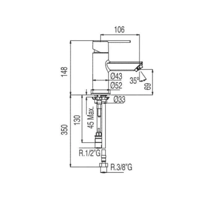 Comprar GRIFO MONOMANDO LAVABO PARA WC LEX TRES | Precios y ofertas
