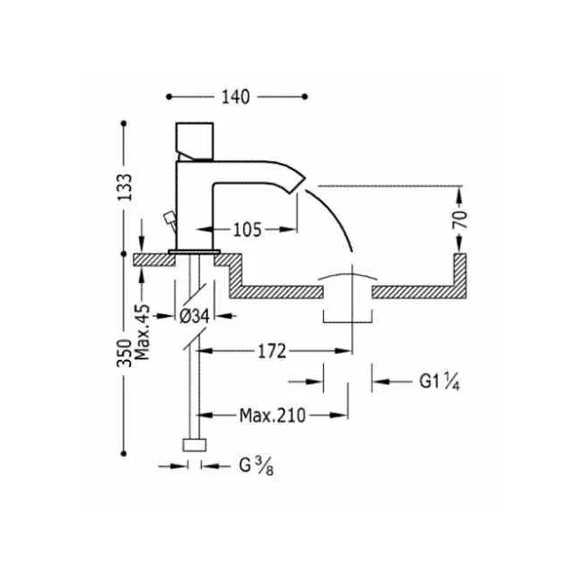 Comprar GRIFO LAVABO CUADRO TRES VOLANTE |TRES GRIFERIA
