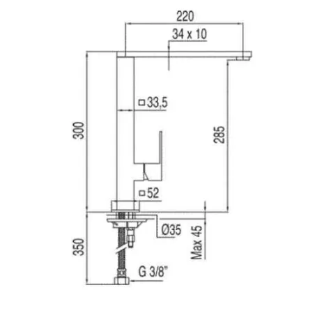 Comprar GRIFO FREGADERO VERTICAL (CAÑO 34x10) CUADRO TRES | Ofertas