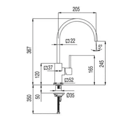 Comprar GRIFO FREGADERO VERTICAL (CAÑO 22x22) CUADRO TRES | Ofertas