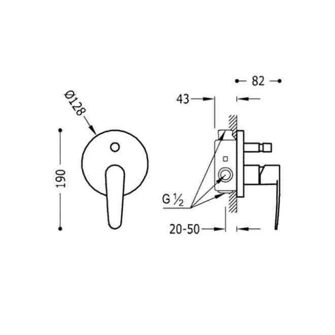 Comprar MONOMANDO EMPOTRAR BAÑO DUCHA FLAT TRES | Precios y ofertas