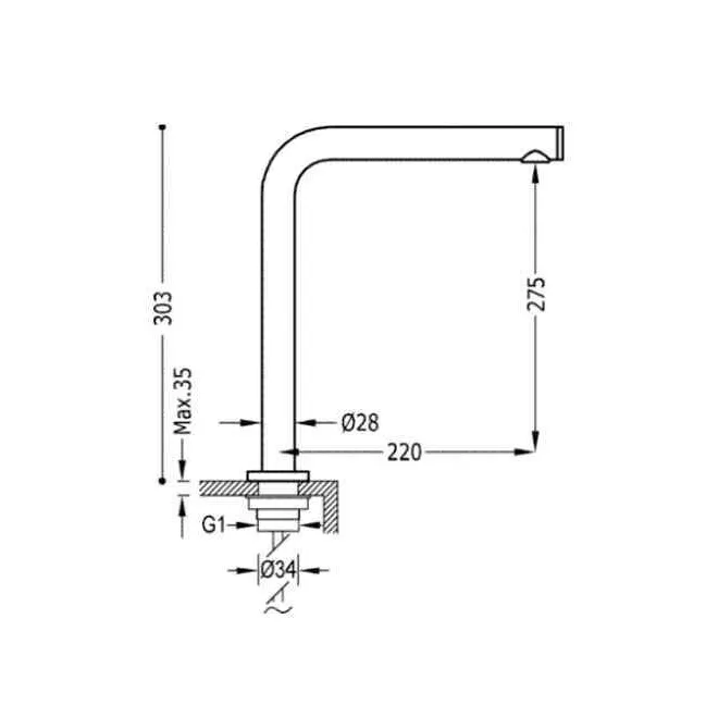 GRIFO LAVABO ELECTRONICO 1 AGUA TOUCH TRESTRONIC TRES