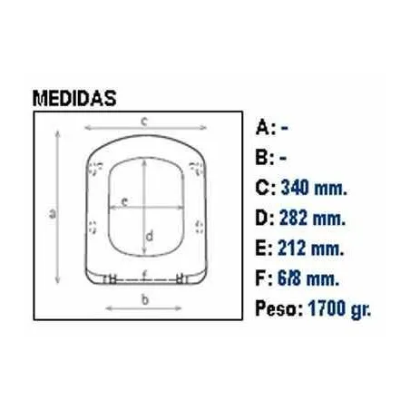 ASIENTO Y TAPA INODORO WC LUNA SILENT CLOSE