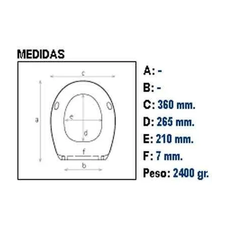 ASIENTO Y TAPA INODORO WC KIDUR