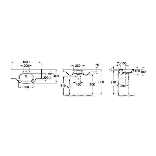 LAVABO MERIDIAN 100X46
