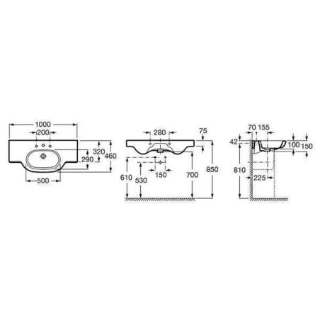 LAVABO MERIDIAN 100X46