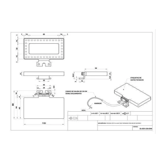 APLIQUE DE BAÑO LED SQUARE 11