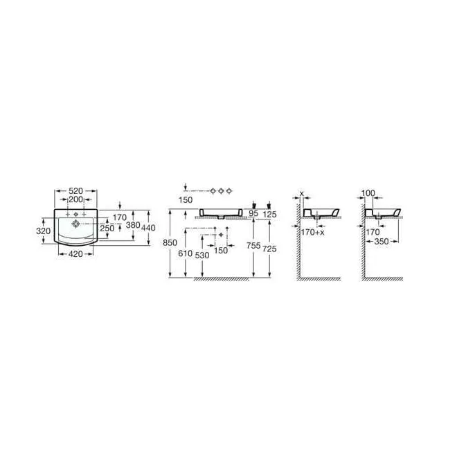 LAVABO SOBREENCIMERA HALL SIN AGUJERO 52x44