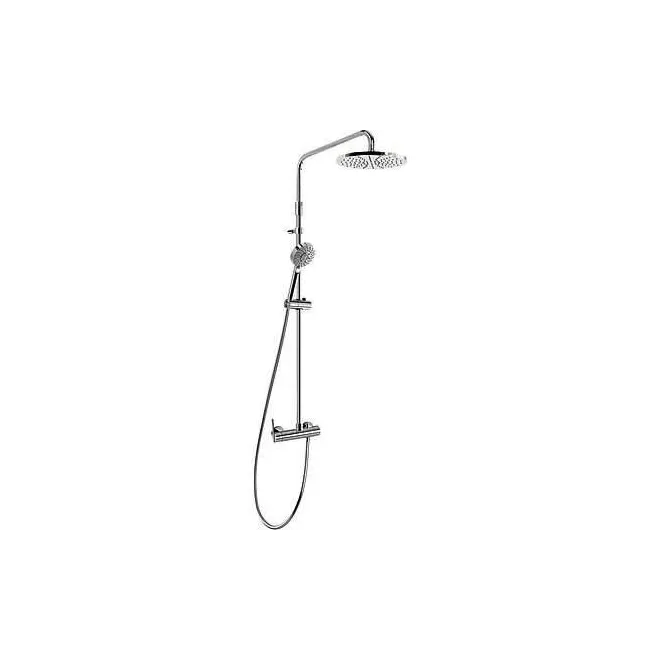 CONJUNTO DUCHA ANTICALCAREA BARRA TELESCOPICA CROMO LEX TRES 129 CM
