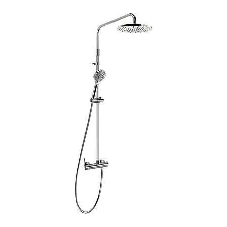 CONJUNTO DUCHA ANTICALCAREA BARRA TELESCOPICA CROMO LEX TRES 129 CM
