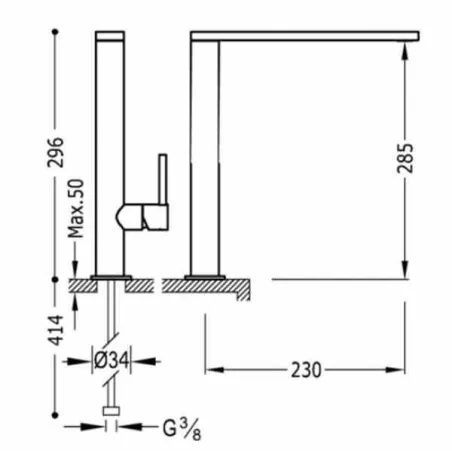 MONOMANDO FREGADERO VERTICAL MAX TRES 30 CM