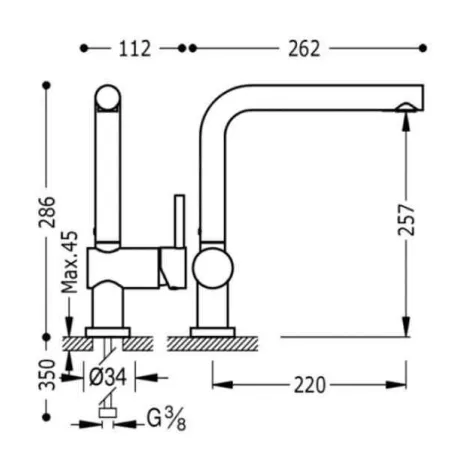 MONOMANDO FREGADERO VERTICAL TOP TRES 29 CM