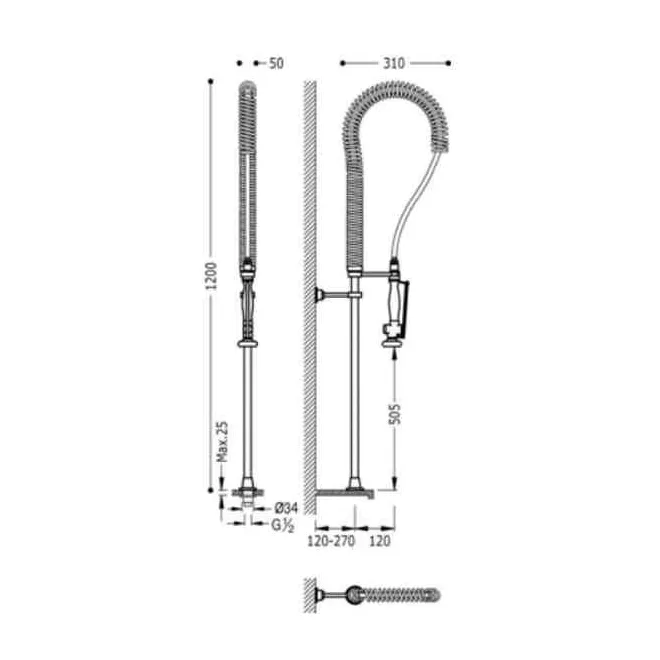 FREGADERO VERTICAL TRES 120 CM
