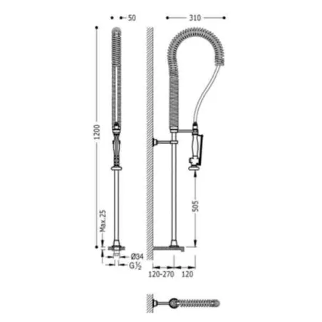 FREGADERO VERTICAL TRES 120 CM