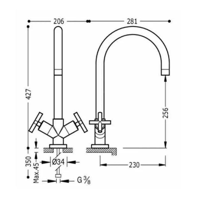 BIMANDO FREGADERO VERTICAL BIMAX TRES 43 CM