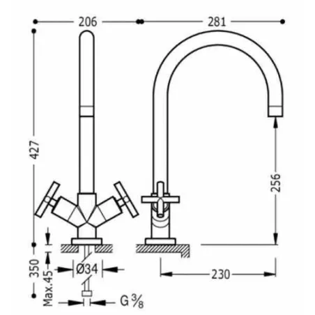 BIMANDO FREGADERO VERTICAL BIMAX TRES 43 CM
