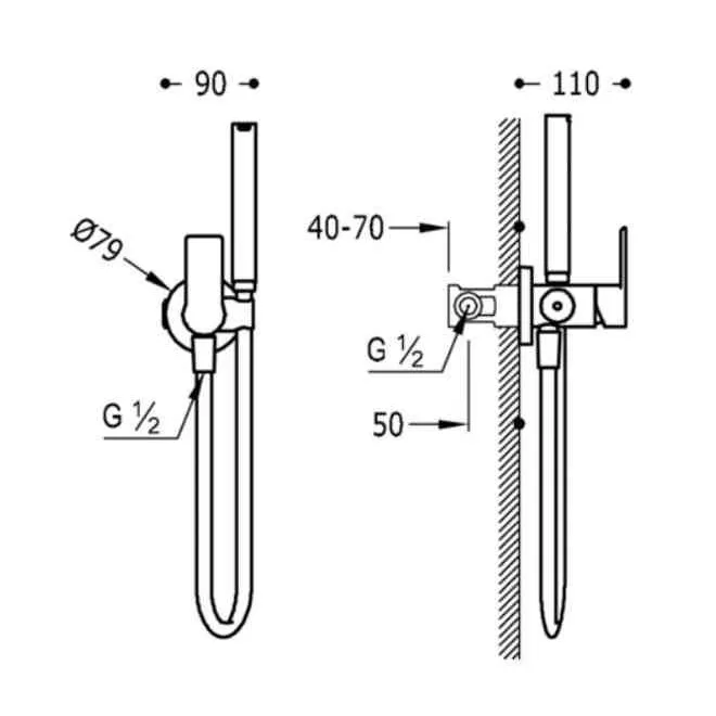 MONOMANDO EMPOTRAR PARA BIDE WC TRES 20522301