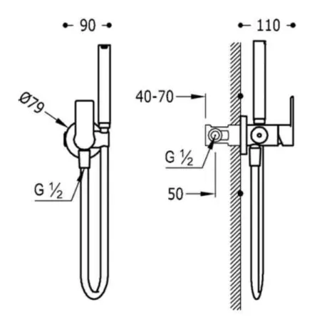 MONOMANDO EMPOTRAR PARA BIDE WC TRES 20522301