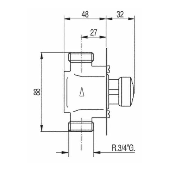 GRIFO DE DUCHA PARA EMPOTRAR 3/4" TEMPO TRES