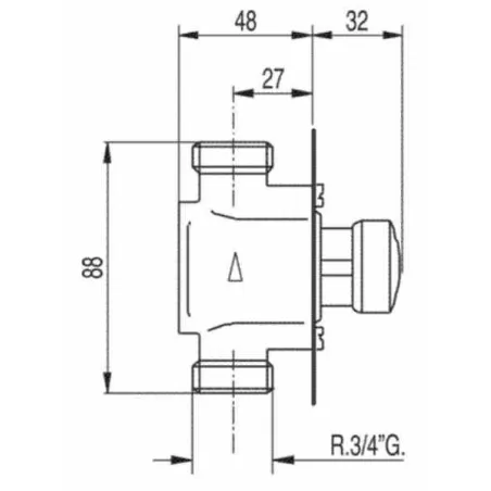 GRIFO DE DUCHA PARA EMPOTRAR 3/4" TEMPO TRES