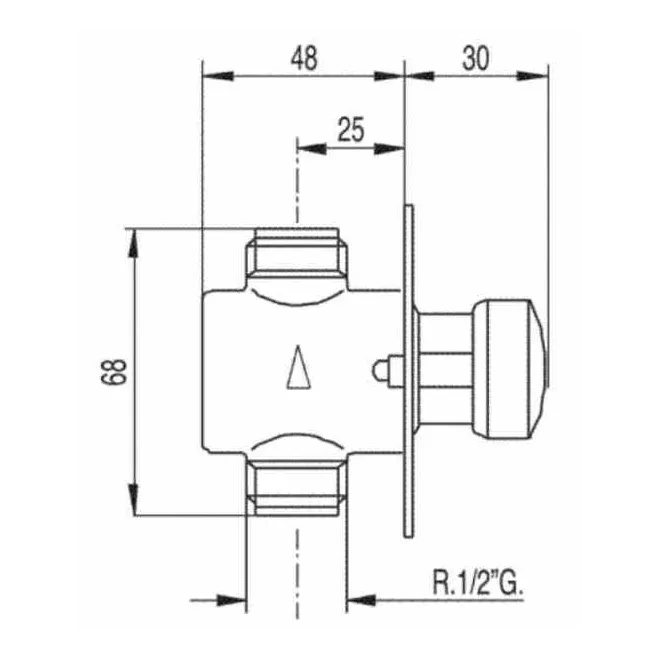 GRIFO DE DUCHA PARA EMPOTRAR 1/2" TEMPO TRES