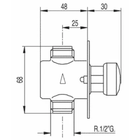 GRIFO DE DUCHA PARA EMPOTRAR 1/2" TEMPO TRES