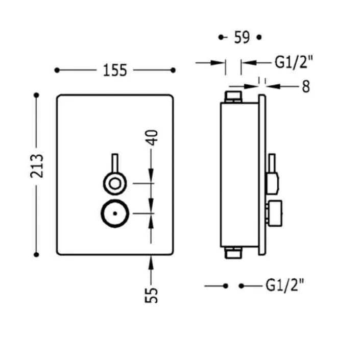 GRIFO MEZCLADOR PARA DUCHA TEMPO TRES