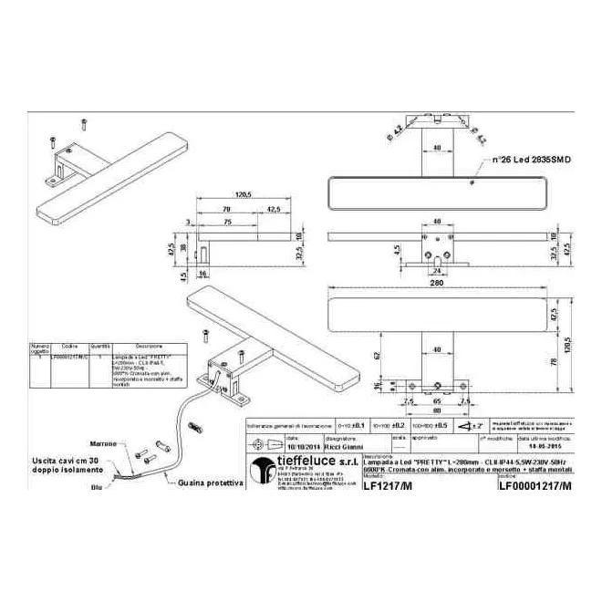 APLIQUE BAÑO LED ERIC 28cm