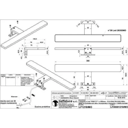 APLIQUE BAÑO LED ERIC 38cm
