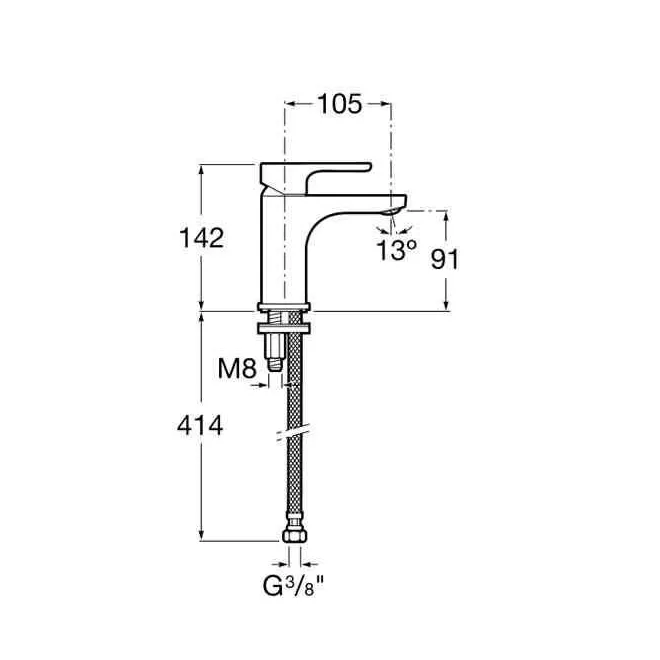 MONOMANDO LAVABO L20 XL CUERPO LISO