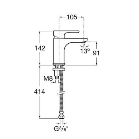 MONOMANDO LAVABO L20 XL CUERPO LISO