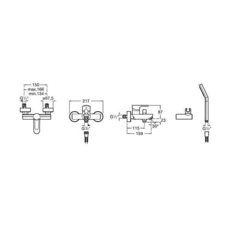 MONOMANDO EXTERIOR PARA BAÑO-DUCHA L20