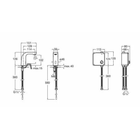 MONOMANDO ELECTRONICO LAVABO CON PILAS L20