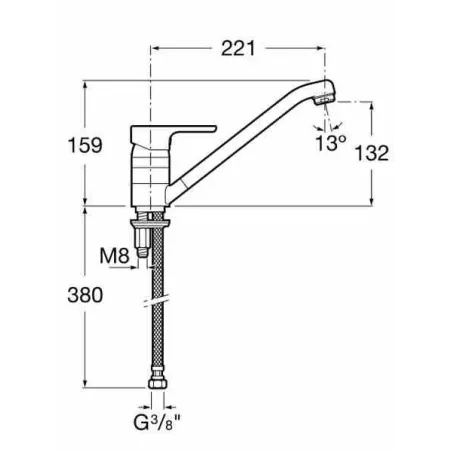 MONOMANDO PARA COCINA CAÑO GIRATORIO L20