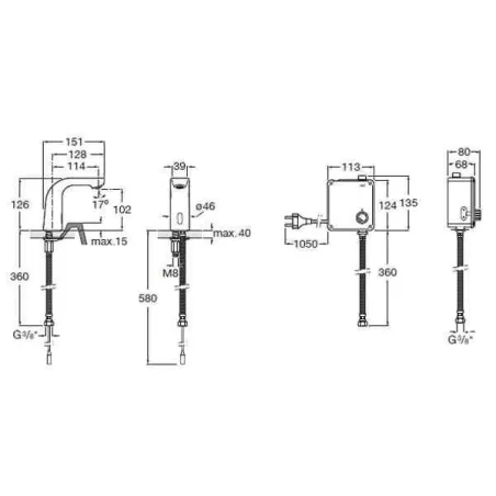 MONOMANDO ELECTRONICO LAVABO UN AGUA L20