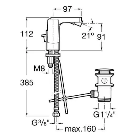 MONOMANDO PARA BIDE MANETA LATERAL L90