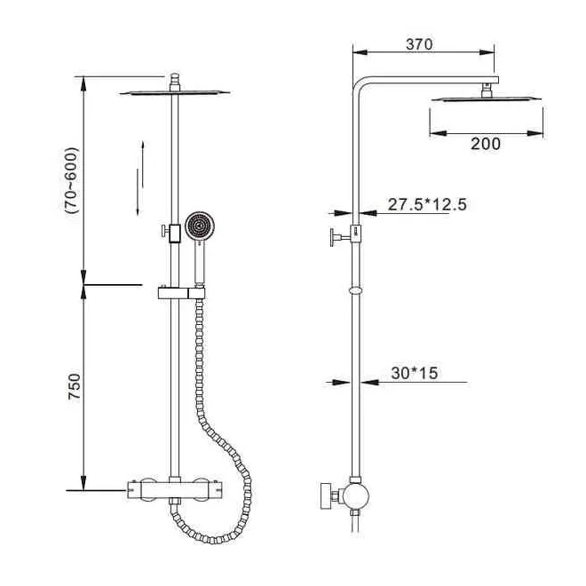 CONJUNTO DUCHA TERMOSTATICA PRAGA