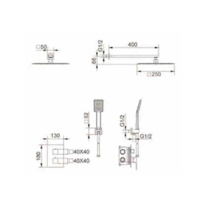 CONJUNTO DE DUCHA TERMOSTATICA EMPOTRADA CIES