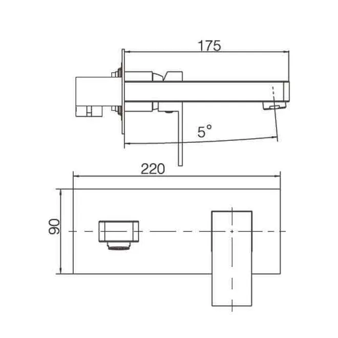 GRIFO EMPOTRADO LAVABO IMEX SUIZA CUADRADO