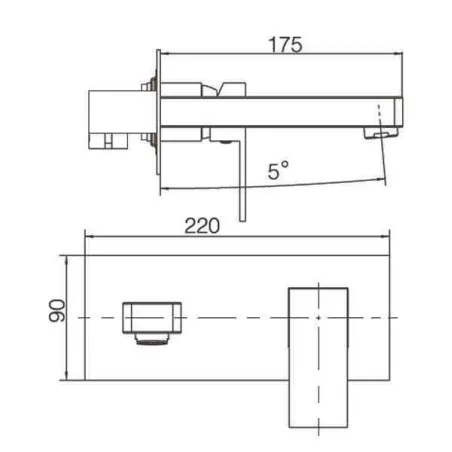 GRIFO EMPOTRADO LAVABO IMEX SUIZA CUADRADO