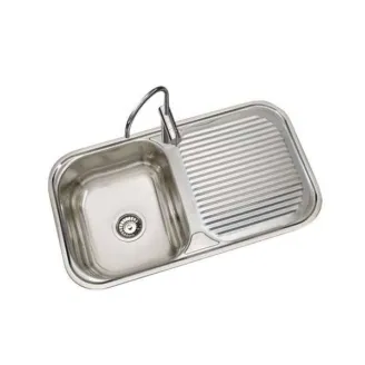 FREGADERO COCINA RECTANGULAR ENCASTRE ACERO INOX 1 SENO Y ESCURRIDOR