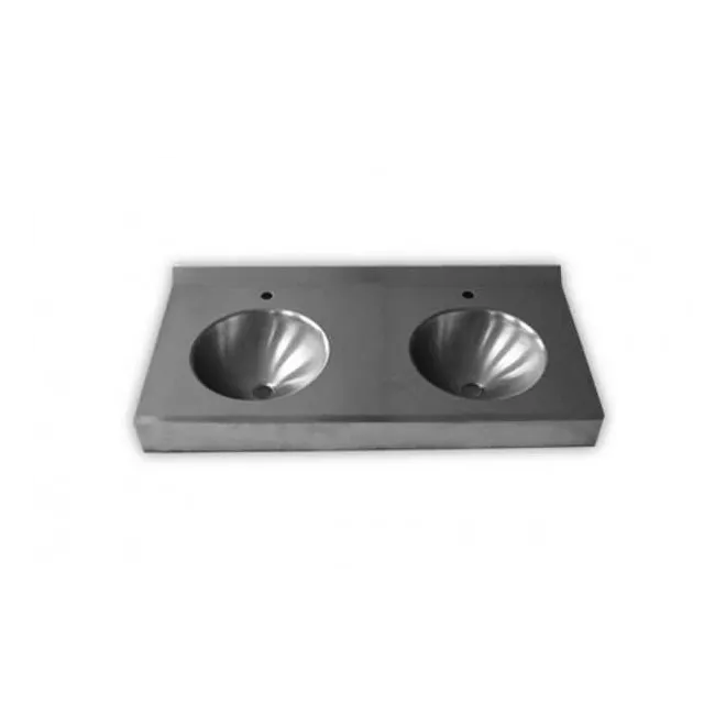 LAVABO COLECTIVO 2 SENOS ACERO INOXIDABLE