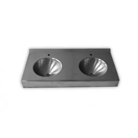 LAVABO COLECTIVO 2 SENOS ACERO INOXIDABLE