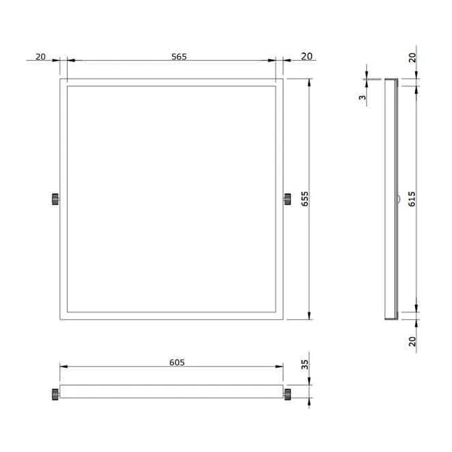ESPEJO INCLINADO WCCARE 60X65 AJUSTABLE BLANCO