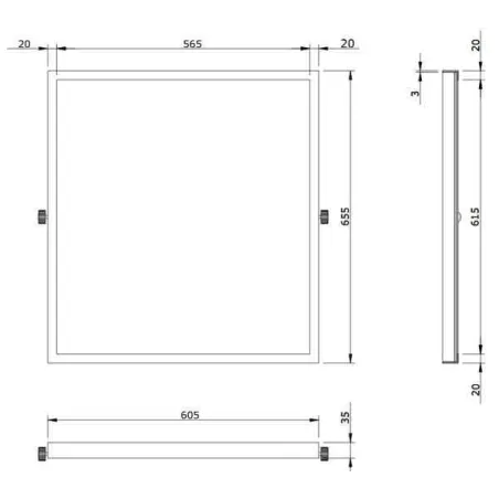 ESPEJO INCLINADO WCCARE 60X65 AJUSTABLE BLANCO