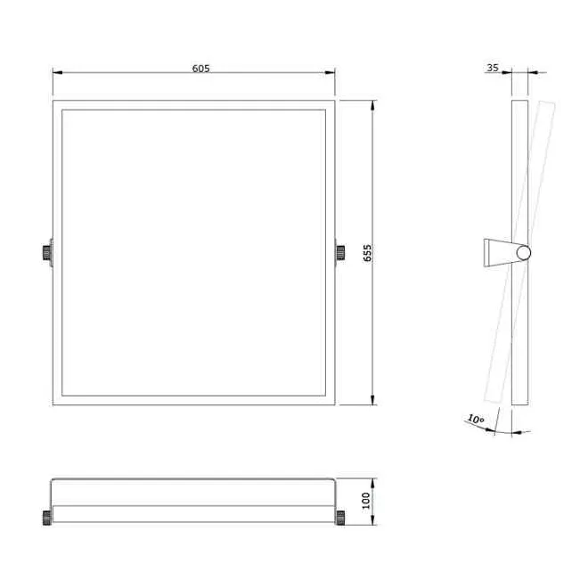 ESPEJO INCLINADO NEW WCCARE 60X65 AJUSTABLE INOX