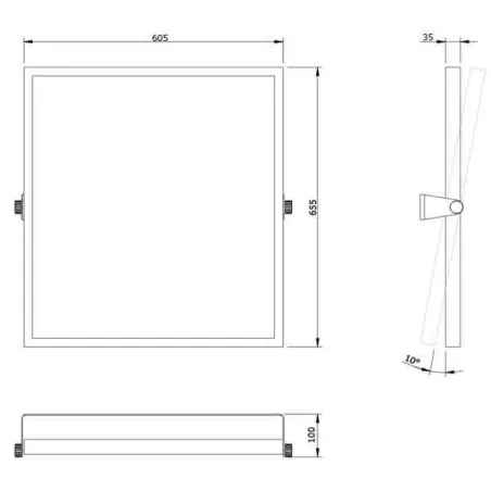 ESPEJO INCLINADO NEW WCCARE 60X65 AJUSTABLE INOX