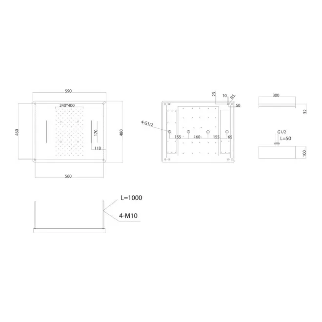 CONJUNTO DE DUCHA EMPOTRADO 4 VIAS SUMATRA